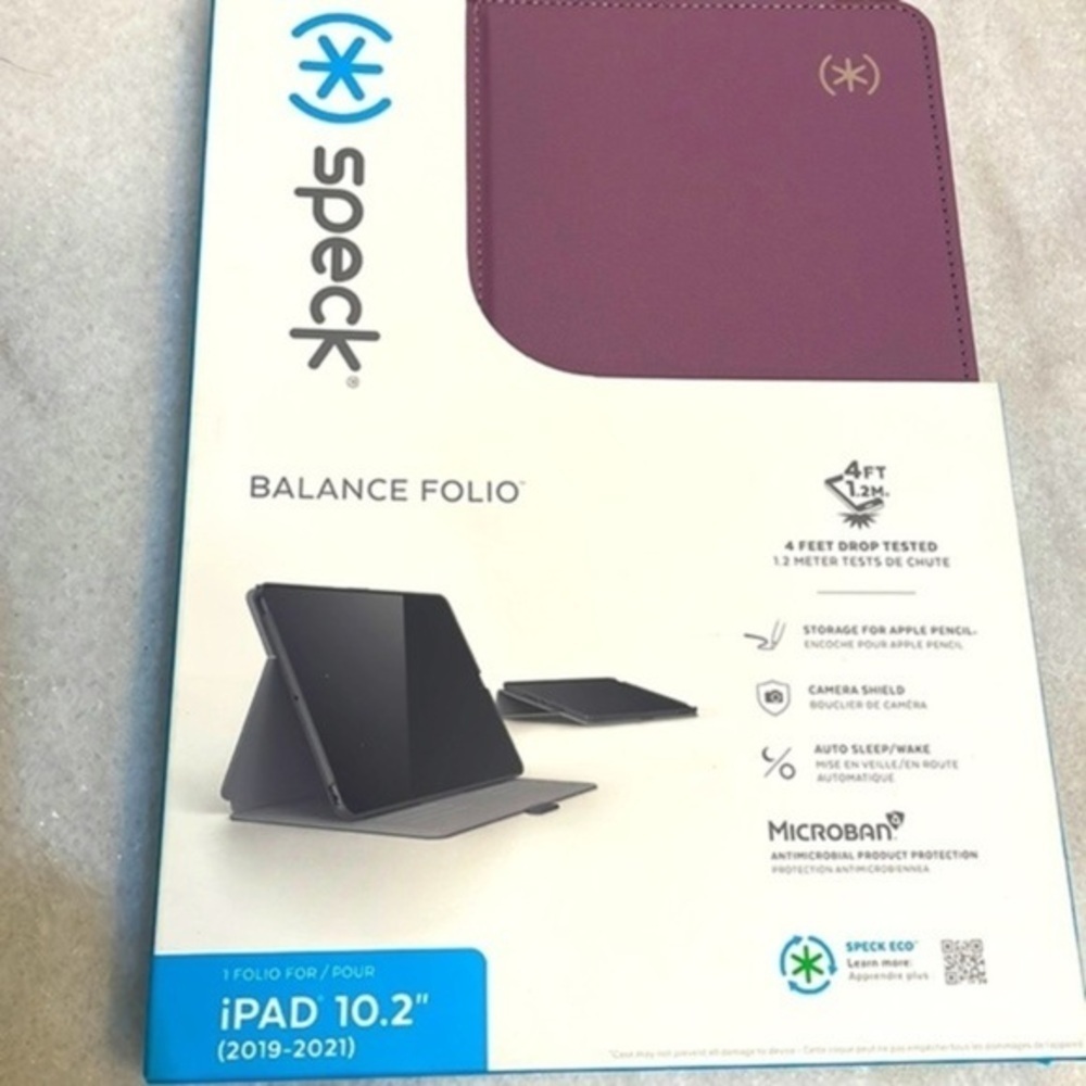 Speck - Balance Folio Purple Case for Apple iPad 10.2 2019-2020 New